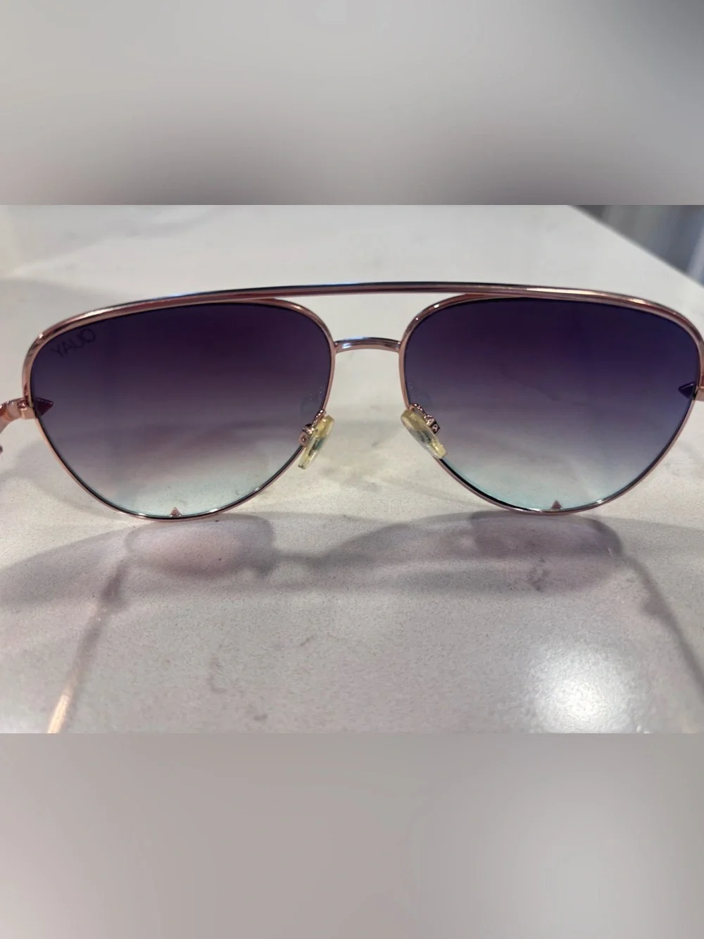 Quay Australia Pink Gradient High Key Mini Aviator Sunglasses
